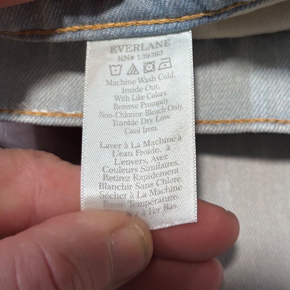 Everlane 90s Cheeky Jeans|Light Blue High Rise Rigid Denim Retro|‎ Sz 27R - Picture 6 of 7